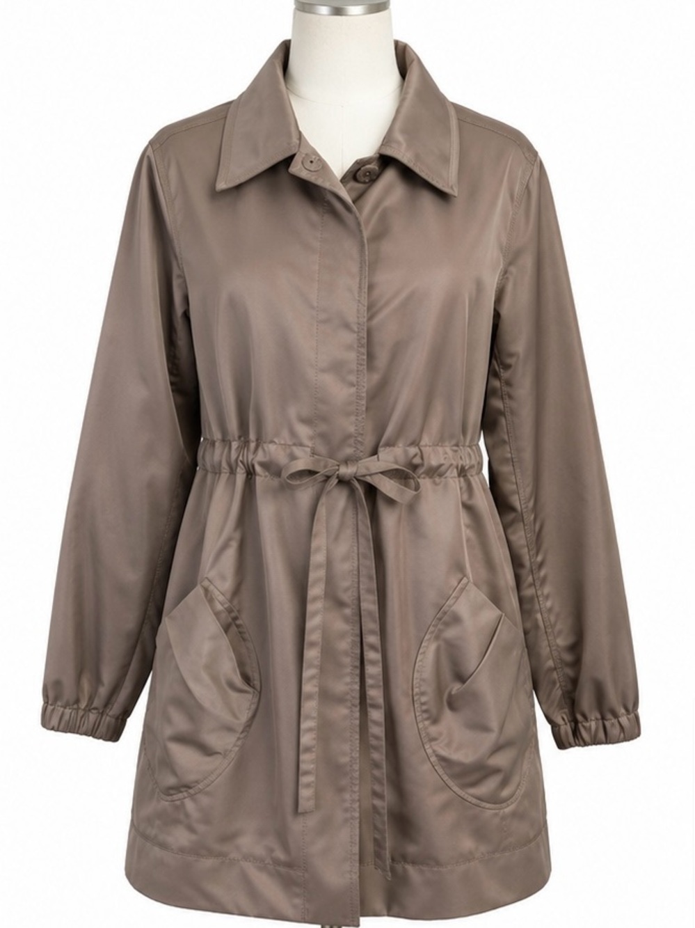 Simply Vera Vera Wang Taupe Belted Lightweight Trench Coat Jacket Size L
Descri